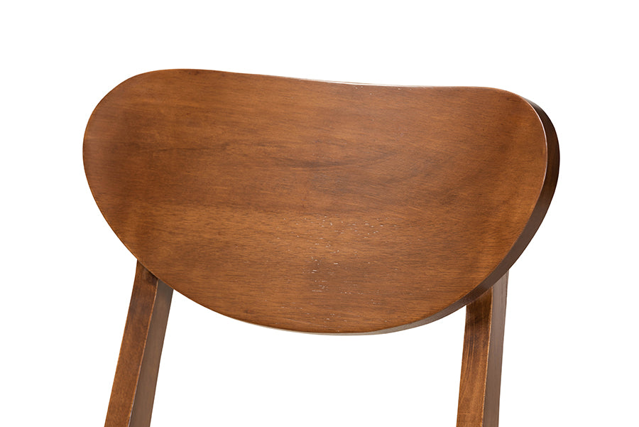 Baxton Studio Damara Mid-Century Modern Grey Fabric Upholstered and Walnut Brown Finished Wood 2-Piece Dining Chair Set | Dining Chairs | Modishstore - 8
