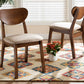 Baxton Studio Damara Mid-Century Modern Grey Fabric Upholstered and Walnut Brown Finished Wood 2-Piece Dining Chair Set | Dining Chairs | Modishstore - 7
