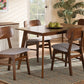 Baxton Studio Euclid Mid-Century Modern Grey Fabric Upholstered and Walnut Brown Finished Wood 5-Piece Dining Set | Dining Sets | Modishstore - 2