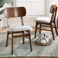 Baxton Studio Euclid Mid-Century Modern Grey Fabric Upholstered and Walnut Brown Finished Wood 2-Piece Dining Chair Set | Dining Chairs | Modishstore - 2