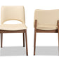 Baxton Studio Afton Mid-Century Modern Beige Faux Leather Upholstered and Walnut Brown Finished Wood 2-Piece Dining Chair Set | Modishstore | Dining Chairs - 3