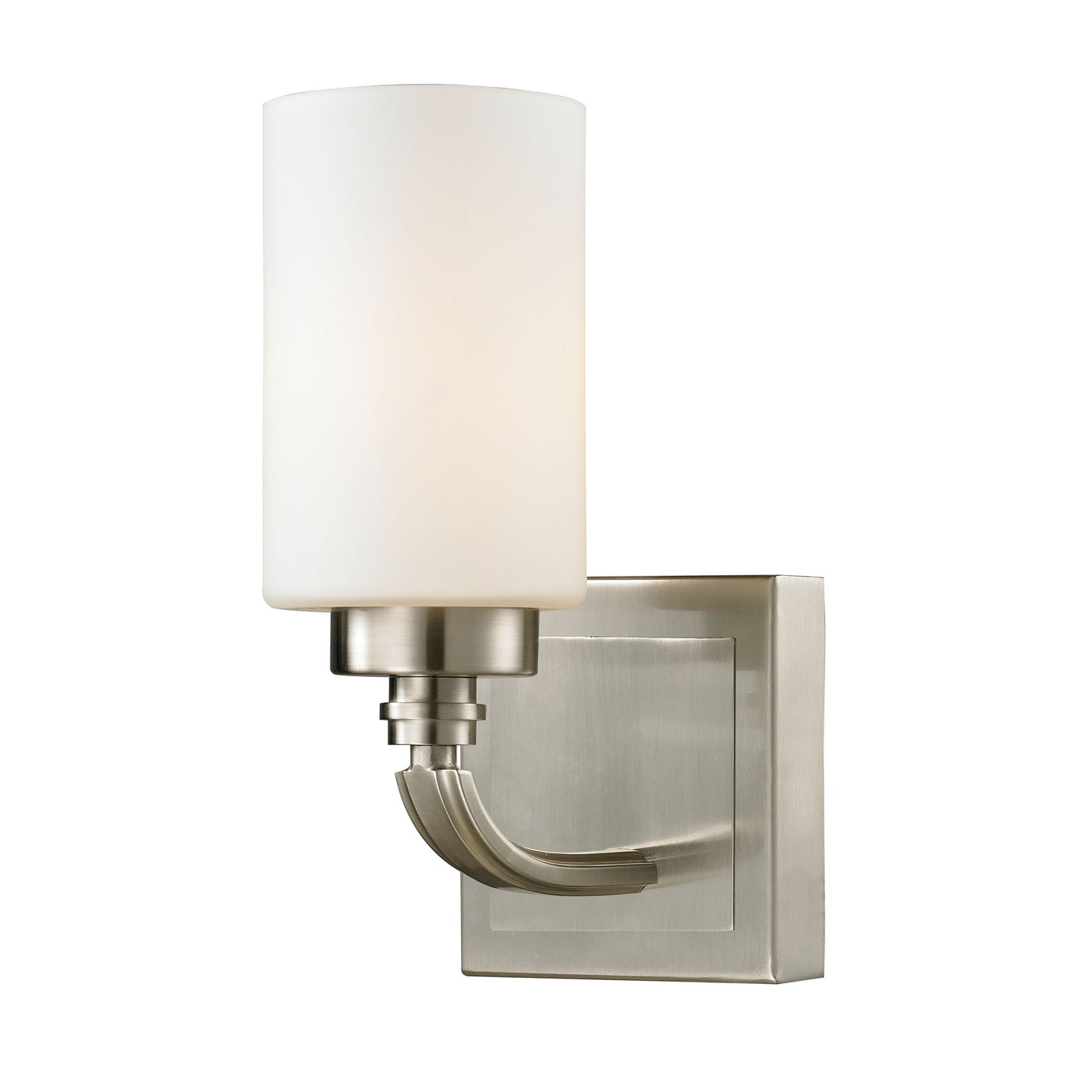 Dawson 1-Light Vanity Lamp in Brushed Nickel with White Glass ELK Lighting | Vanity Light | Modishstore