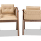 Baxton Studio Marcena Mid-Century Modern Beige Imitation Leather Upholstered and Walnut Brown Finished Wood 2-Piece Dining Chair Set | Modishstore | Dining Chairs - 3