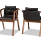 Baxton Studio Marcena Mid-Century Modern Black Imitation Leather Upholstered and Walnut Brown Finished Wood 2-Piece Dining Chair Set | Modishstore | Dining Chairs - 4