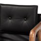 Baxton Studio Marcena Mid-Century Modern Black Imitation Leather Upholstered and Walnut Brown Finished Wood 7-Piece Dining Set | Dining Sets | Modishstore - 7