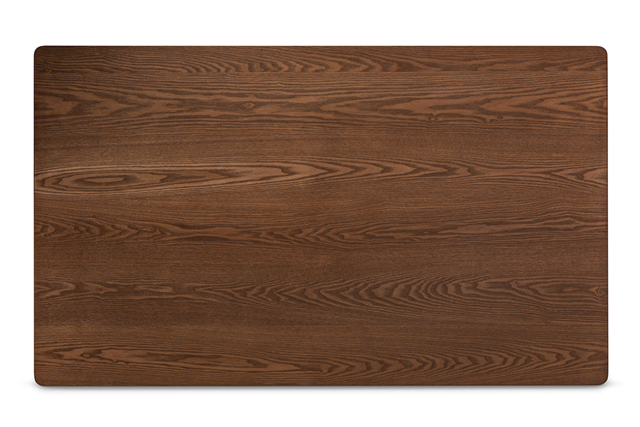Baxton Studio Marcena Mid-Century Modern Grey Imitation Leather Upholstered and Walnut Brown Finished Wood 7-Piece Dining Set | Dining Sets | Modishstore - 6