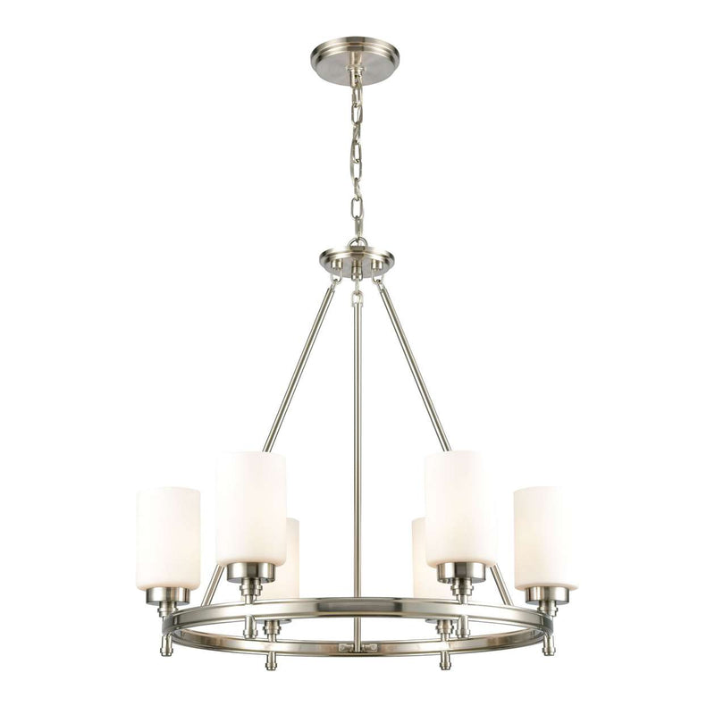 Dawson 6-Light chandelier in Satin Nickel ELK Lighting | Chandeliers | Modishstore