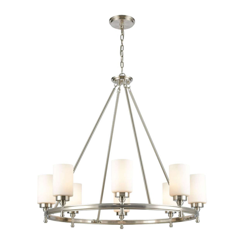 Dawson 8-Light chandelier in Satin Nickel ELK Lighting | Chandeliers | Modishstore