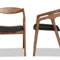 Baxton Studio Harland Mid-Century Modern Black Faux Leather Upholstered and Walnut Brown Finished Wood 2-Piece Dining Chair Set | Modishstore | Dining Chairs - 3