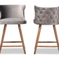 baxton studio sagira modern and contemporary transitional grey velvet fabric upholstered and walnut brown finished wood 2 piece counter stool set | Modish Furniture Store-3