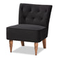 baxton studio harmon modern and contemporary transitional black velvet fabric upholstered and walnut brown finished wood accent chair | Modish Furniture Store-2