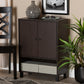 baxton studio rossin modern and contemporary dark brown finished wood 2 door entryway shoe storage cabinet with bottom shelf | Modish Furniture Store-2