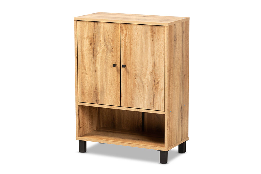 Baxton Studio Rossin Modern and Contemporary 2-Door Entryway Shoe Storage Cabinet with Bottom Shelf | Cabinets | Modishstore - 8