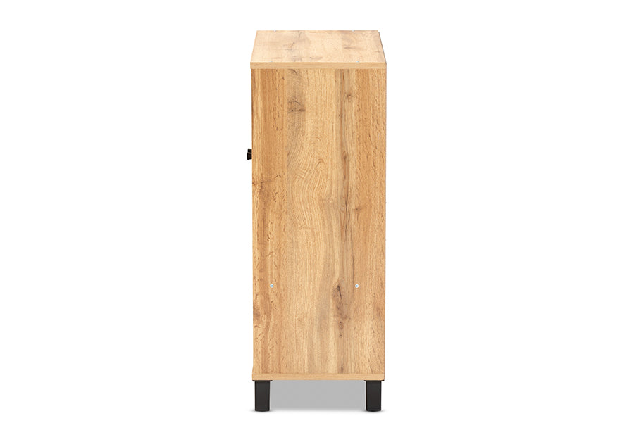 Baxton Studio Rossin Modern and Contemporary 2-Door Entryway Shoe Storage Cabinet with Bottom Shelf | Cabinets | Modishstore - 5