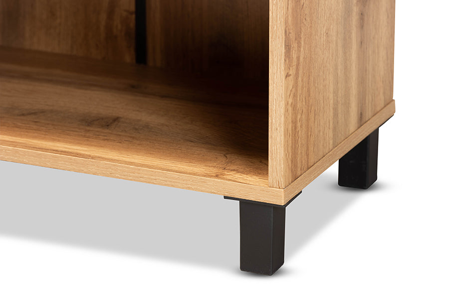 Baxton Studio Rossin Modern and Contemporary 2-Door Entryway Shoe Storage Cabinet with Bottom Shelf | Cabinets | Modishstore - 4