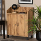 baxton studio rossin modern and contemporary oak brown finished wood 2 door entryway shoe storage cabinet with top shelf | Modish Furniture Store-2