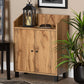 Baxton Studio Rossin Modern and Contemporary Oak Brown Finished Wood 2-Door Entryway Shoe Storage Cabinet with Top Shelf | Modishstore | Cabinets