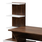 Baxton Studio Tobias Mid-Century Modern Two-Tone White and Walnut Brown Finished Wood Storage Computer Desk with Shelves | Desks | Modishstore - 3