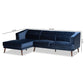 Baxton Studio Morton Mid-Century Modern Wood Sectional Sofa with Left Facing Chaise | Sofas | Modishstore - 2