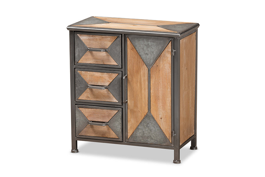 Baxton Studio Laurel Rustic Industrial Antique Grey 3-Drawer Accent Storage Cabinet | Cabinets | Modishstore - 7