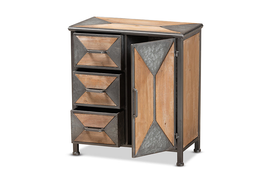 Baxton Studio Laurel Rustic Industrial Antique Grey 3-Drawer Accent Storage Cabinet | Cabinets | Modishstore - 6