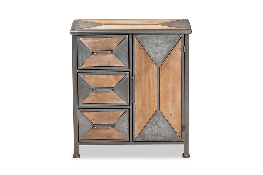 Baxton Studio Laurel Rustic Industrial Antique Grey 3-Drawer Accent Storage Cabinet | Cabinets | Modishstore - 5