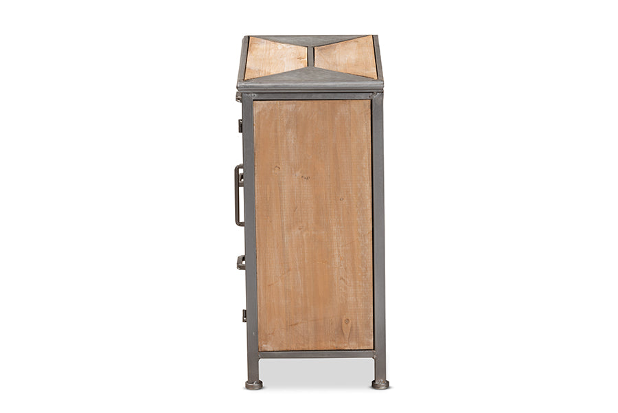 Baxton Studio Laurel Rustic Industrial Antique Grey 3-Drawer Accent Storage Cabinet | Cabinets | Modishstore - 4