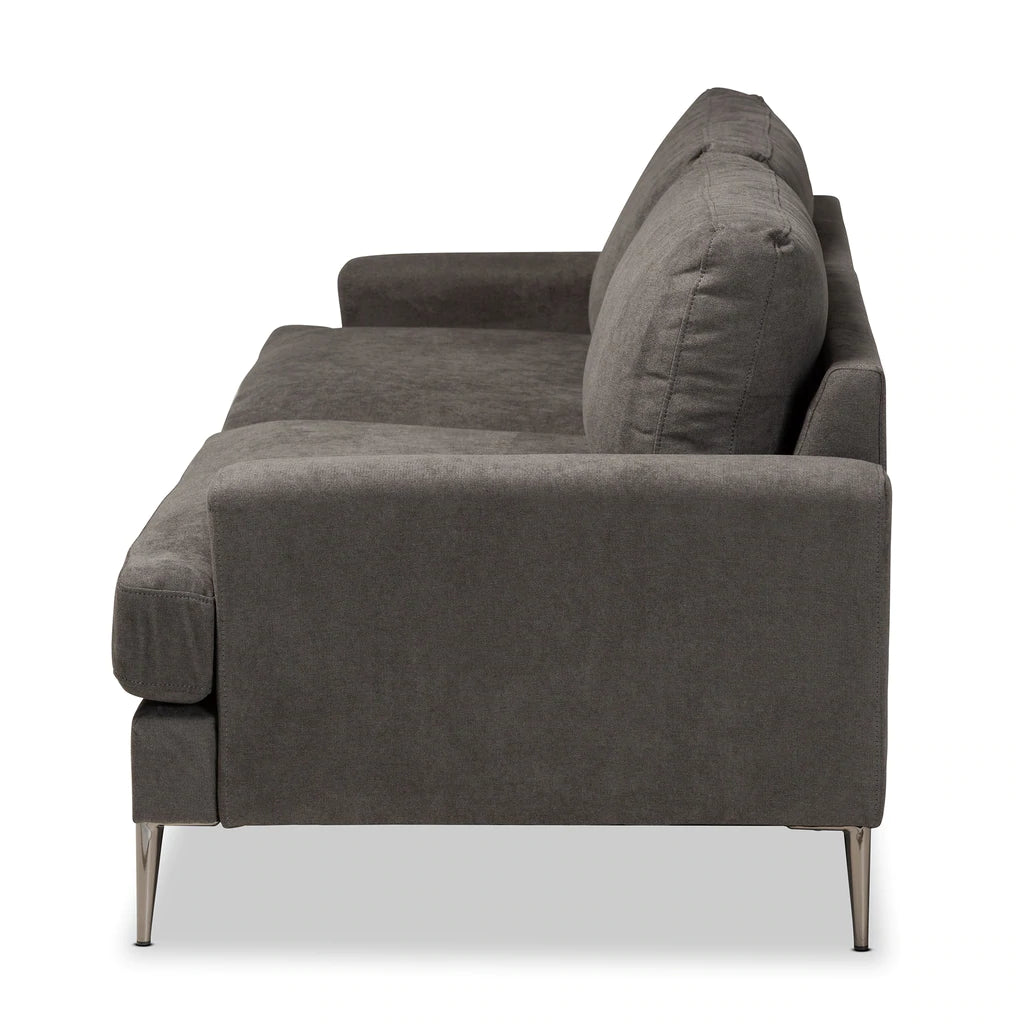 Baxton Studio Davidson Modern And Contemporary Beige Fabric Upholstered Sofa | Sofas | Modishstore - 11