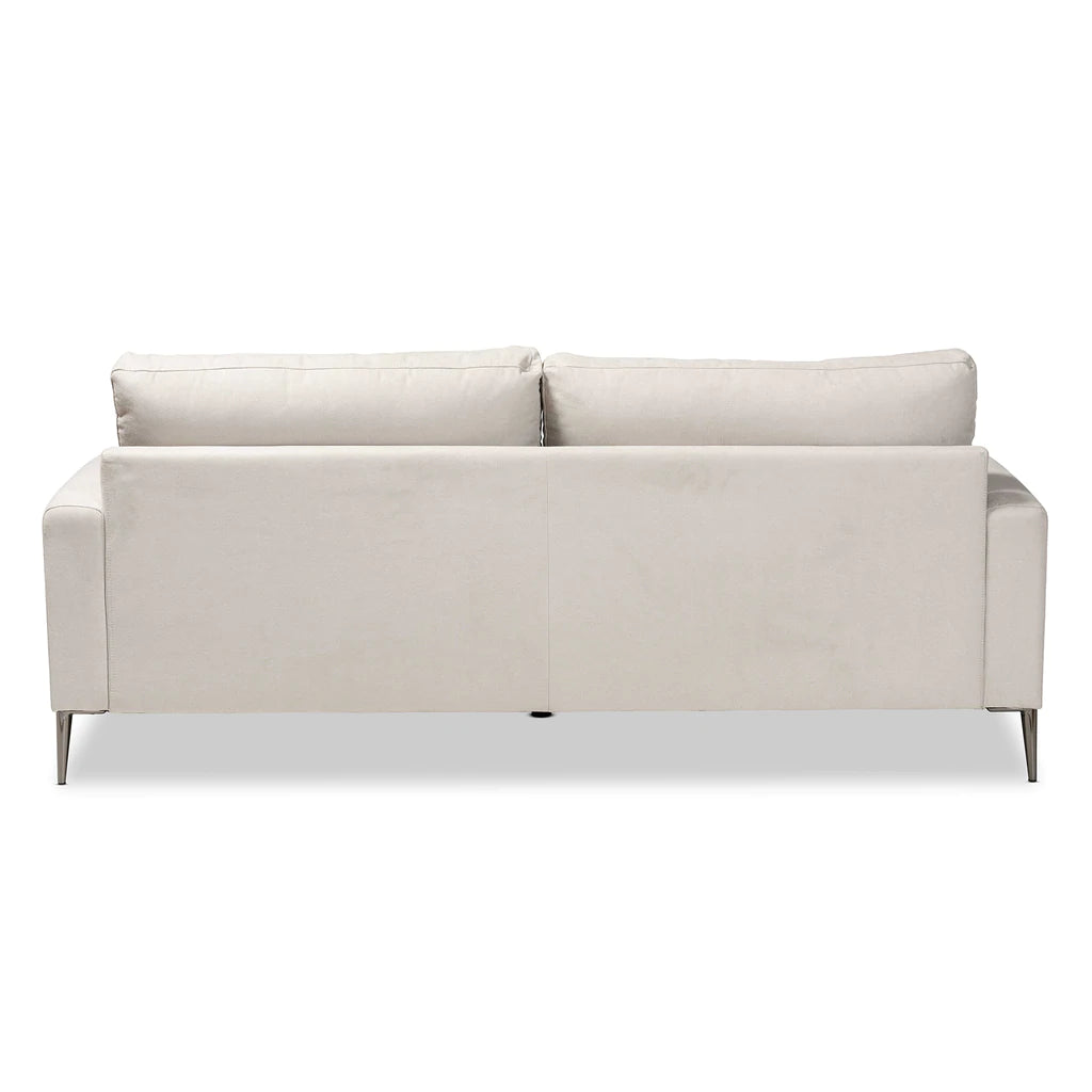 Baxton Studio Davidson Modern And Contemporary Beige Fabric Upholstered Sofa | Sofas | Modishstore - 6