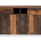 Baxton Studio Ranger Mid-Century Modern Rustic Brown Finished Wood and Grey Metal 2-Door Sideboard Buffet | Sideboards | Modishstore - 7
