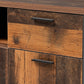 Baxton Studio Ranger Mid-Century Modern Rustic Brown Finished Wood and Grey Metal 2-Door Sideboard Buffet | Sideboards | Modishstore - 5