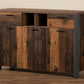 Baxton Studio Ranger Mid-Century Modern Rustic Brown Finished Wood and Grey Metal 2-Door Sideboard Buffet | Sideboards | Modishstore - 3