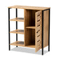 Baxton Studio Vander Modern and Contemporary Oak Brown Finished Wood and Black Finished Metal 1-Door Shoe Storage Cabinet | Cabinets | Modishstore - 8