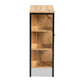 Baxton Studio Vander Modern and Contemporary Oak Brown Finished Wood and Black Finished Metal 1-Door Shoe Storage Cabinet | Cabinets | Modishstore - 5
