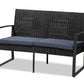 baxton studio greta modern and contemporary dark blue fabric upholstered and black finished metal and synthetic rattan 4 piece patio set | Modish Furniture Store-3