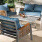 baxton studio nicholson modern and contemporary blue fabric upholstered and grey finished metal with brown finished pe rattan 4 piece outdoor patio lounge set | Modish Furniture Store-2