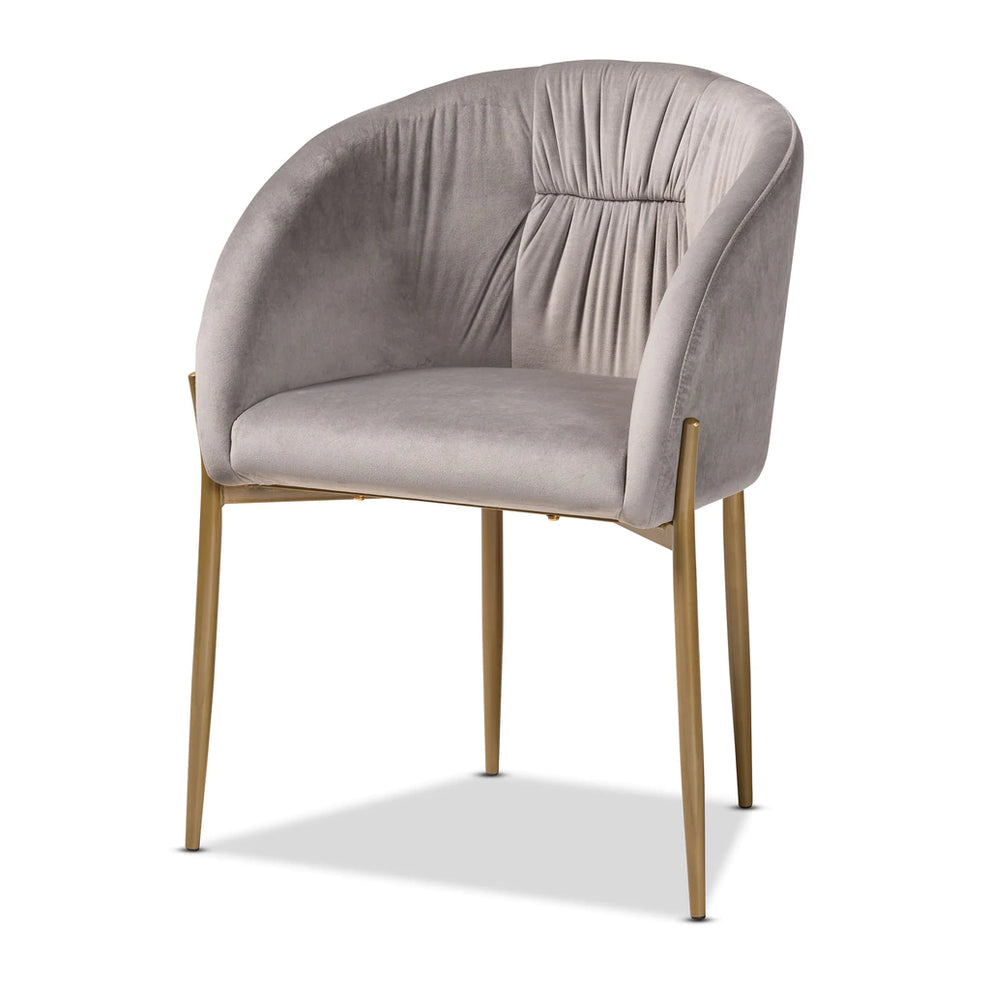 Baxton Studio Ballard Modern Luxe And Glam Green Velvet Fabric Upholstered And Gold Finished Metal Dining Chair | Dining Chairs | Modishstore - 8