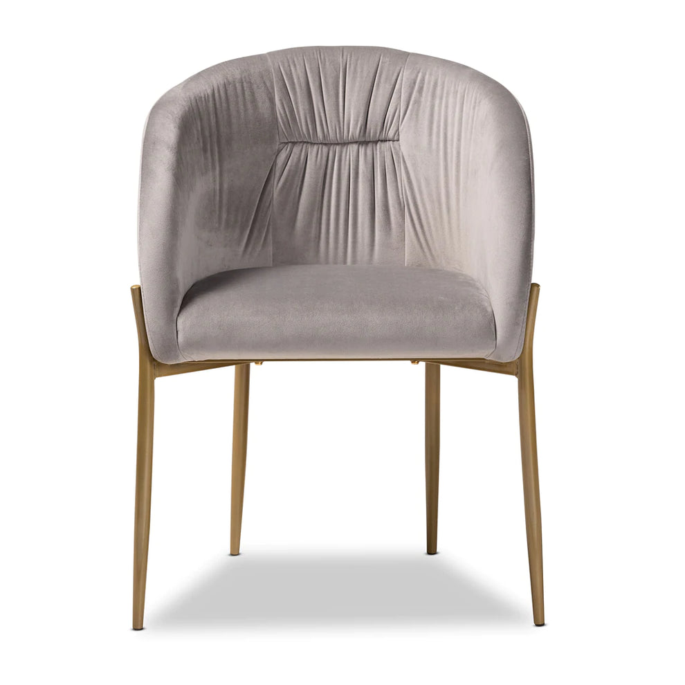 Baxton Studio Ballard Modern Luxe And Glam Green Velvet Fabric Upholstered And Gold Finished Metal Dining Chair | Dining Chairs | Modishstore - 9