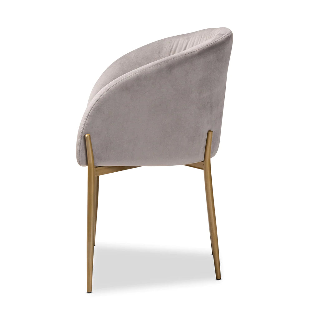 Baxton Studio Ballard Modern Luxe And Glam Green Velvet Fabric Upholstered And Gold Finished Metal Dining Chair | Dining Chairs | Modishstore - 10