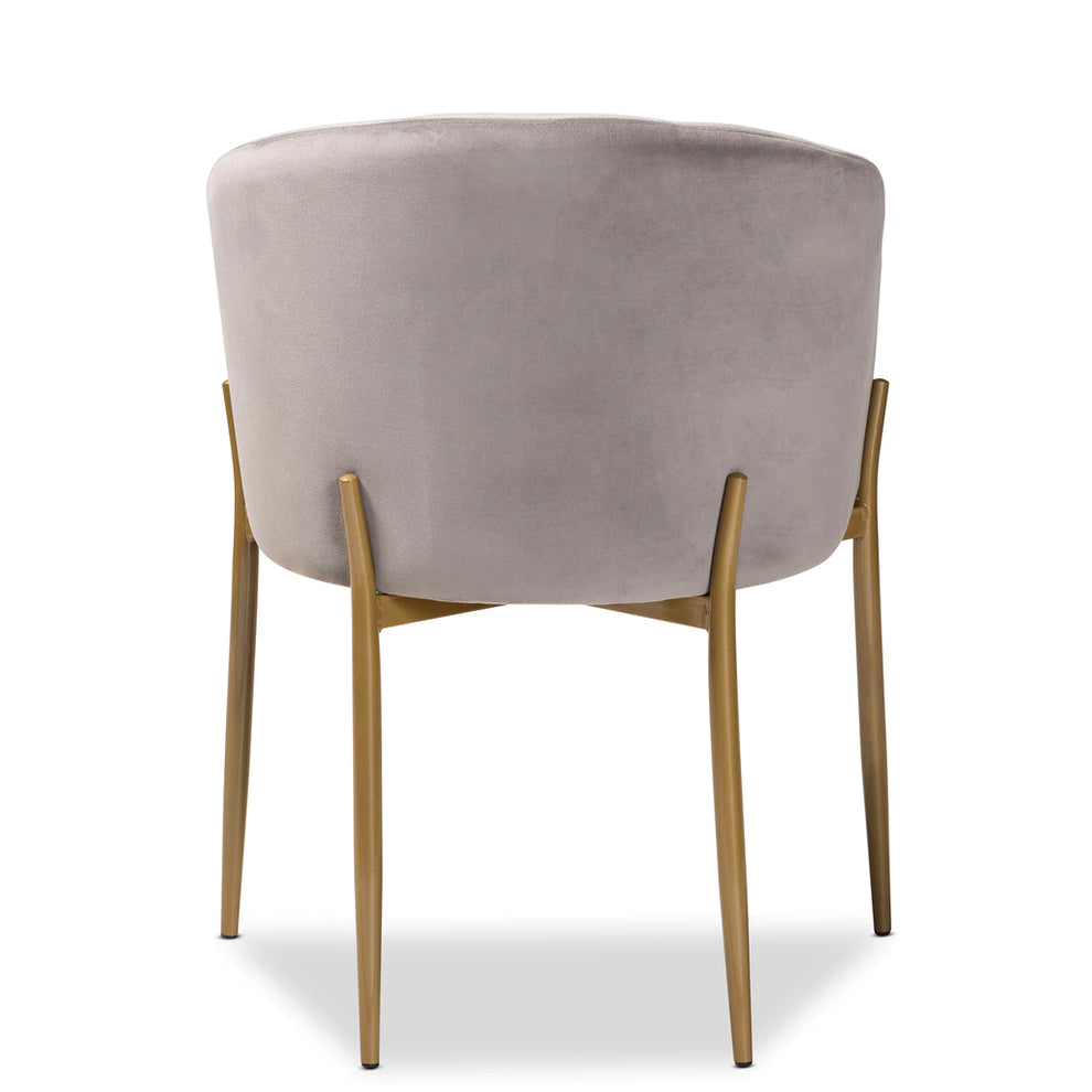 Baxton Studio Ballard Modern Luxe And Glam Green Velvet Fabric Upholstered And Gold Finished Metal Dining Chair | Dining Chairs | Modishstore - 11