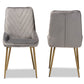 Baxton Studio Priscilla Contemporary Glam and Luxe Green Velvet Fabric Upholstered and Gold Finished Metal 2-Piece Dining Chair Set | Dining Chairs | Modishstore - 24