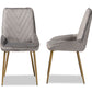 Baxton Studio Priscilla Contemporary Glam and Luxe Green Velvet Fabric Upholstered and Gold Finished Metal 2-Piece Dining Chair Set | Dining Chairs | Modishstore - 23