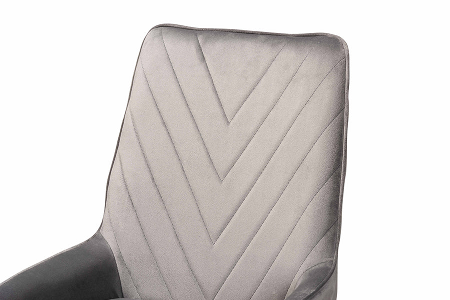 Baxton Studio Priscilla Contemporary Glam and Luxe Green Velvet Fabric Upholstered and Gold Finished Metal 2-Piece Dining Chair Set | Dining Chairs | Modishstore - 22