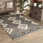 Baxton Studio Avia Modern and Contemporary Black and Ivory Handwoven Wool Area Rug | Modishstore | Rugs