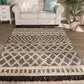 Baxton Studio Heino Modern and Contemporary Ivory and Charcoal Handwoven Wool Area Rug | Modishstore | Rugs