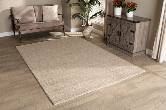 Baxton Studio Aral Modern and Contemporary Beige Handwoven Wool Area Rug | Modishstore | Rugs