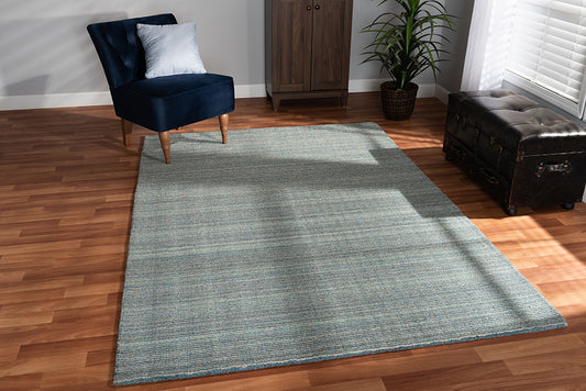 Baxton Studio Aral Modern and Contemporary Blue Handwoven Wool Area Rug | Modishstore | Rugs