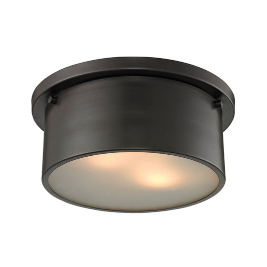 Simpson 2-Light Flush Mount in Oil Rubbed Bronze with Frosted White Diffuser ELK Lighting | Ceiling Lamps | Modishstore