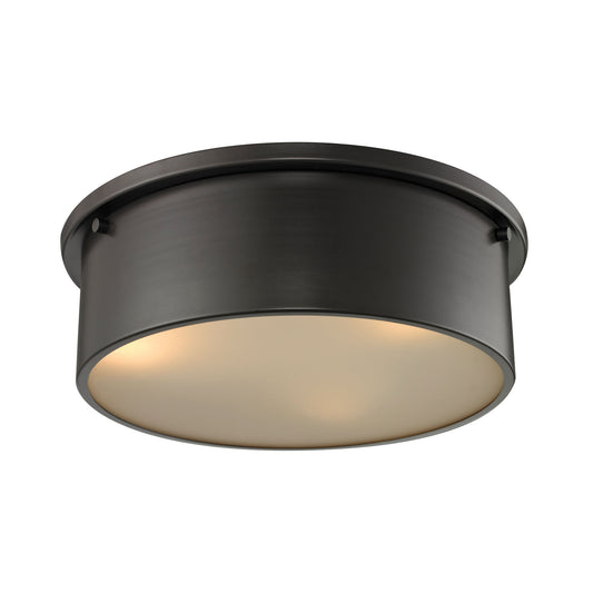 Simpson 3-Light Flush Mount in Oil Rubbed Bronze with Frosted White Diffuser ELK Lighting | Ceiling Lamps | Modishstore