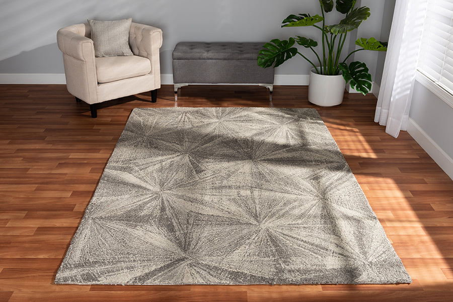 Baxton Studio Barret Modern and Contemporary Grey Hand-Tufted Wool Area Rug | Modishstore | Rugs